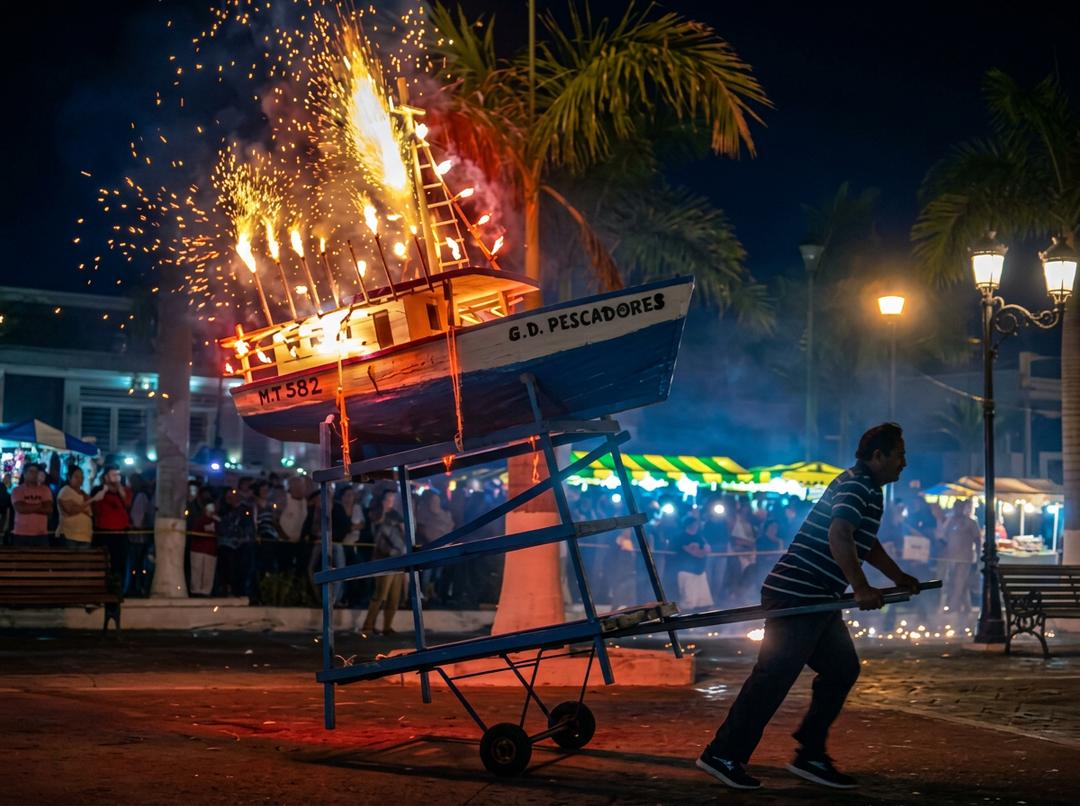Procesión marítima en la Fiesta de San Juan en Campeche
